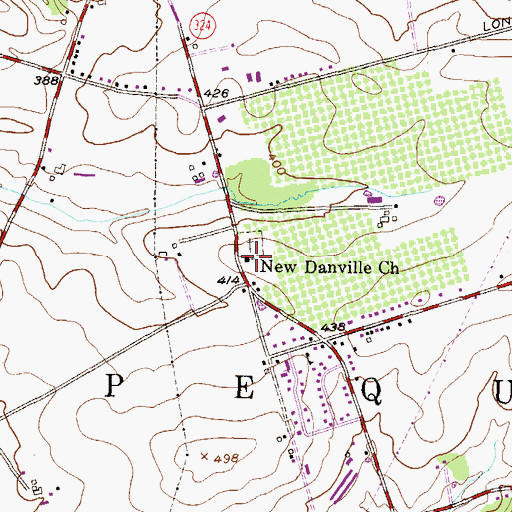 Topographic Map of New Danville Church, PA