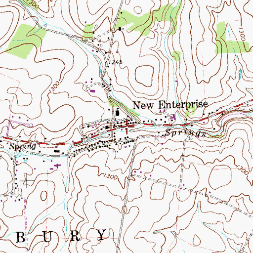 Topographic Map of New Enterprise, PA