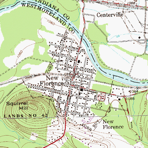 Topographic Map of New Florence, PA