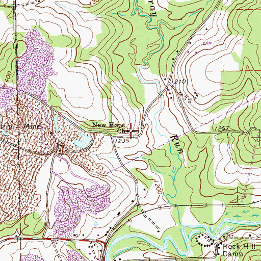 Topographic Map of New Hope Church, PA