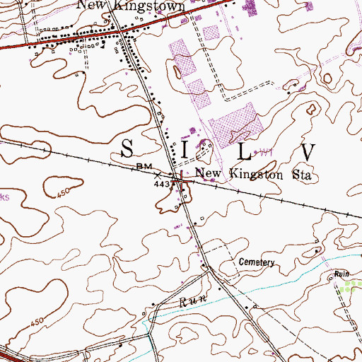 Topographic Map of New Kingston Station, PA