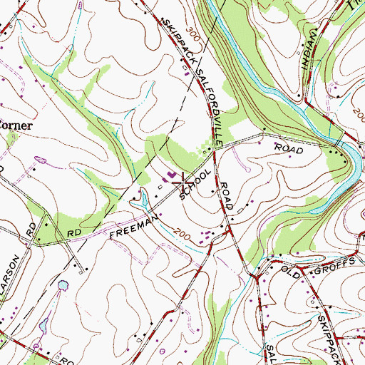 Topographic Map of New Life School, PA