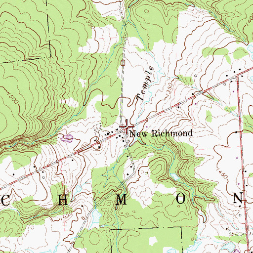 Topographic Map of New Richmond, PA