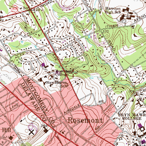 Topographic Map of New Sharon School, PA
