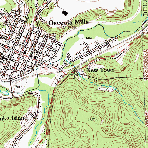 Topographic Map of New Town, PA