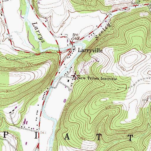 Topographic Map of New Tribes Institute, PA