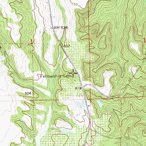 Topographic Map of Fellowship Cemetery, AL
