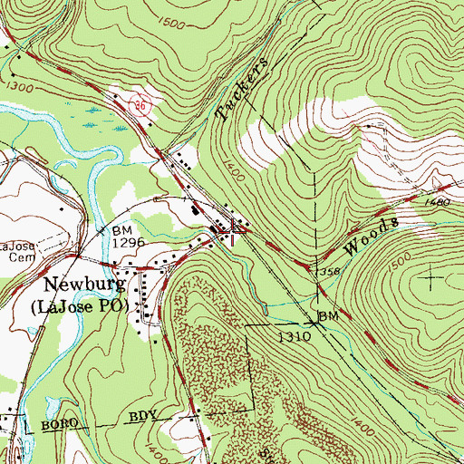 Topographic Map of Newburg, PA