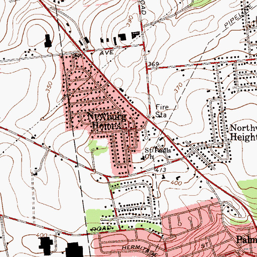 Topographic Map of Newburg Homes, PA