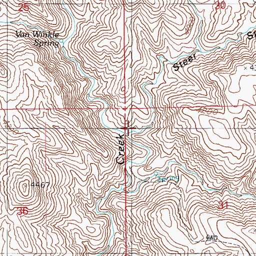 Topographic Map of Steer Springs Canyon, AZ