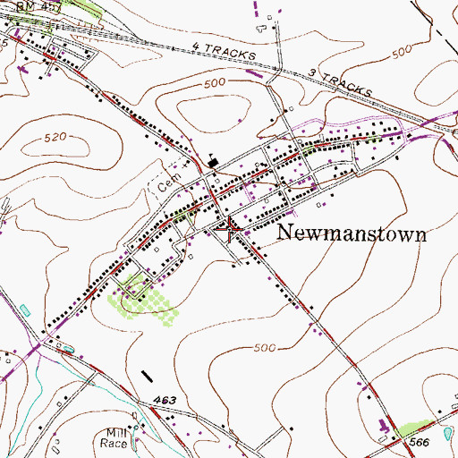Topographic Map of Newmanstown, PA