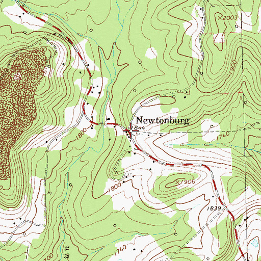 Topographic Map of Newtonburg, PA