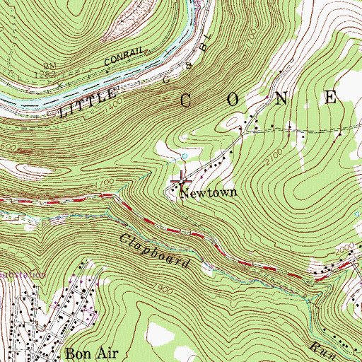 Topographic Map of Newtown, PA