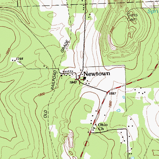 Topographic Map of Newtown, PA
