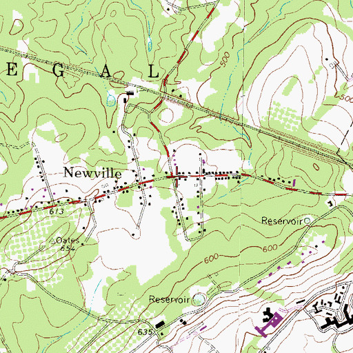 Topographic Map of Newville, PA