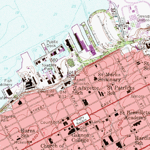 Topographic Map of Niagara Park, PA
