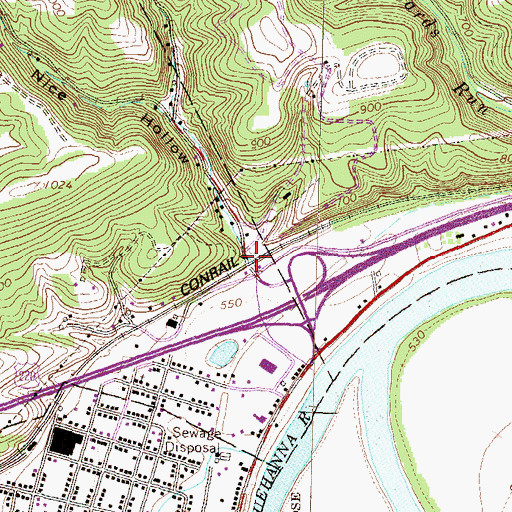 Topographic Map of Nice Hollow, PA