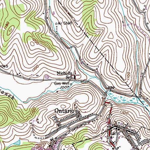 Topographic Map of Nicholls School, PA