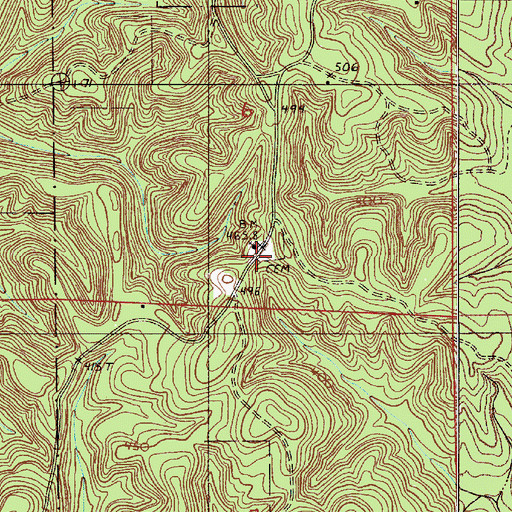 Topographic Map of Fellowship Baptist Church, AL