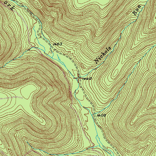 Topographic Map of Nichols Run, PA