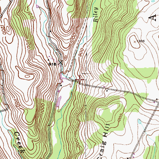 Topographic Map of Nick Creek, PA