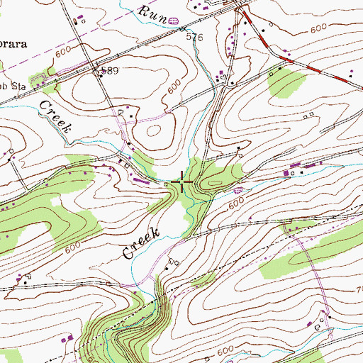 Topographic Map of Nickel Mines Run, PA