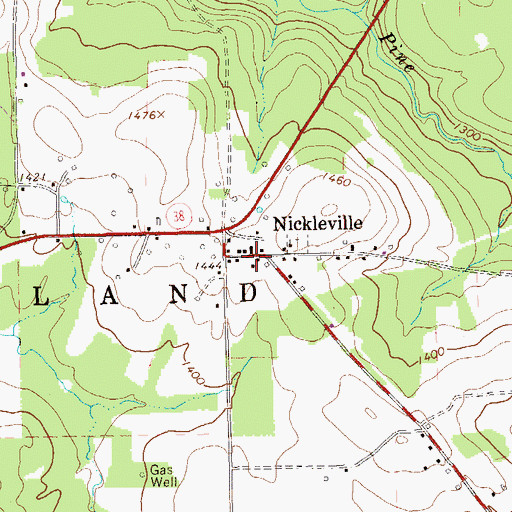 Topographic Map of Nickleville, PA