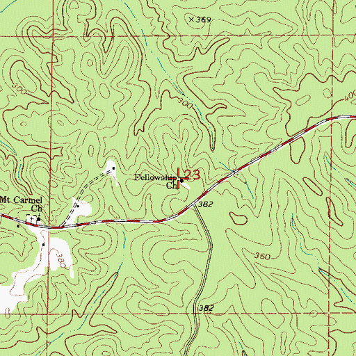 Topographic Map of Fellowship Baptist Church, AL