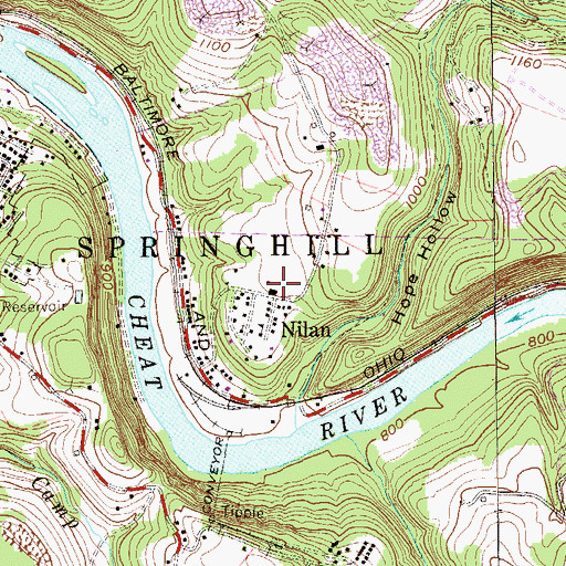 Topographic Map of Nilan, PA