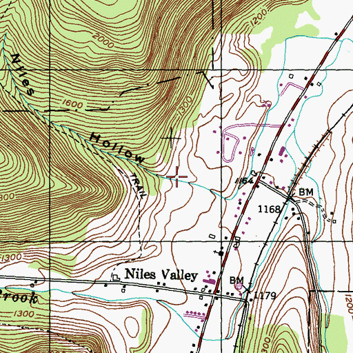 Topographic Map of Niles Hollow, PA