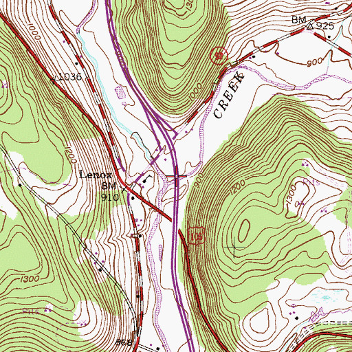 Topographic Map of Nine Partners Creek, PA