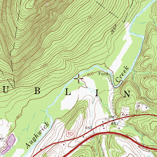 Topographic Map of Ninemile Run, PA