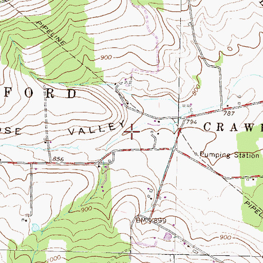 Topographic Map of Nippenose Valley, PA