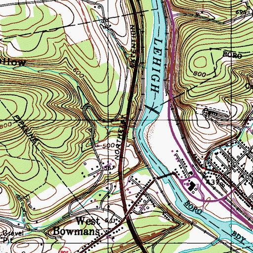 Topographic Map of Nis Hollow, PA
