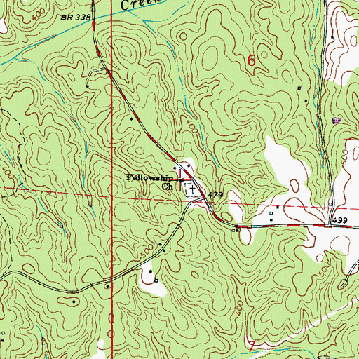 Topographic Map of Fellowship Church, AL
