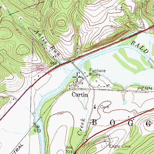 Topographic Map of Nittany Creek, PA