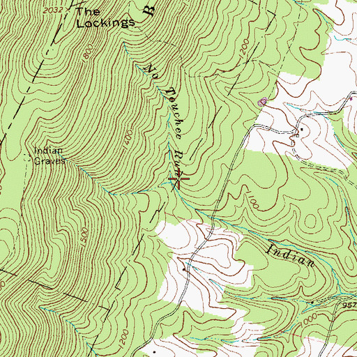 Topographic Map of No Touchee Run, PA