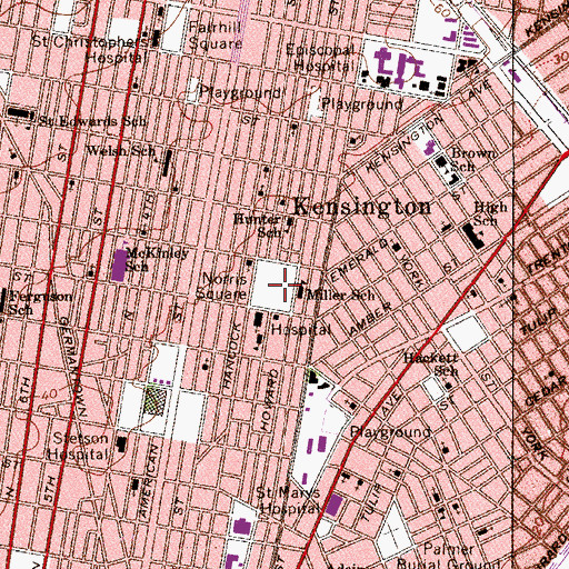 Topographic Map of Norris Square, PA