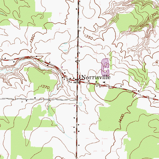 Topographic Map of Norrisville, PA