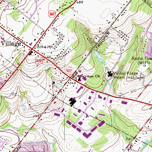 Topographic Map of Norriton Church, PA
