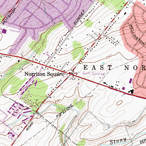 Topographic Map of Norriton Square, PA