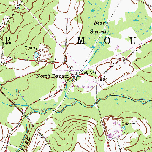 Topographic Map of North Bangor, PA