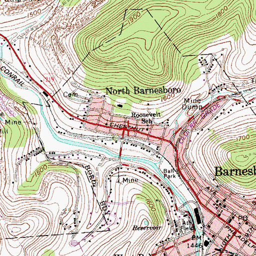 Topographic Map of North Barnesboro, PA
