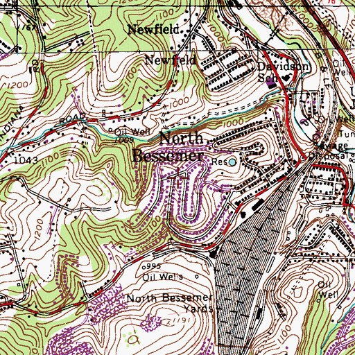 Topographic Map of North Bessemer, PA