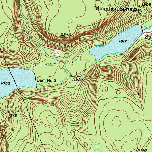 Topographic Map of North Branch Bowman Creek, PA