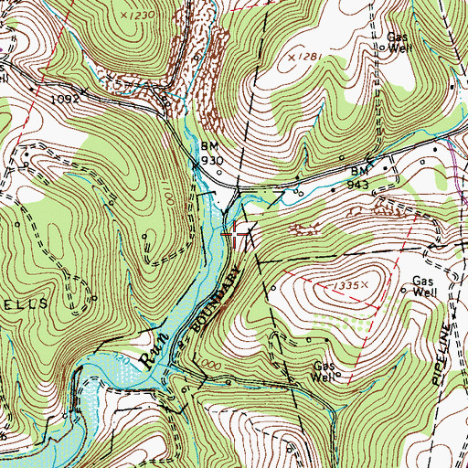 Topographic Map of North Branch Cherry Run, PA