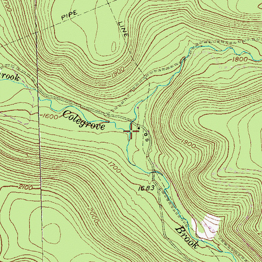 Topographic Map of North Branch Colegrove Brook, PA