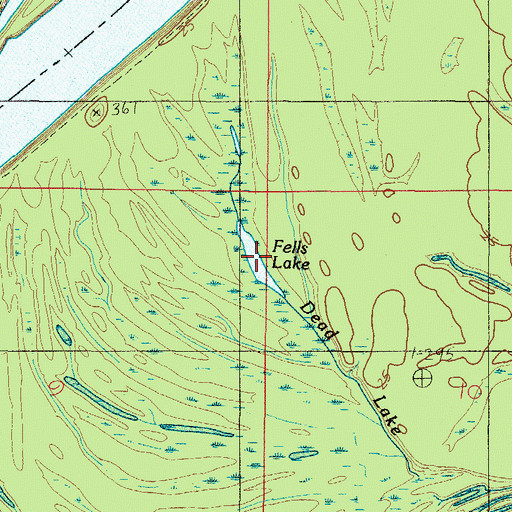 Topographic Map of Fells Lake, AL