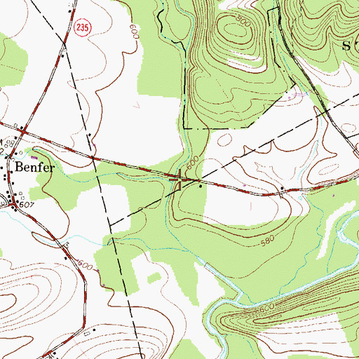 Topographic Map of North Branch Middle Creek, PA