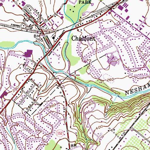 Topographic Map of North Branch Neshaminy Creek, PA